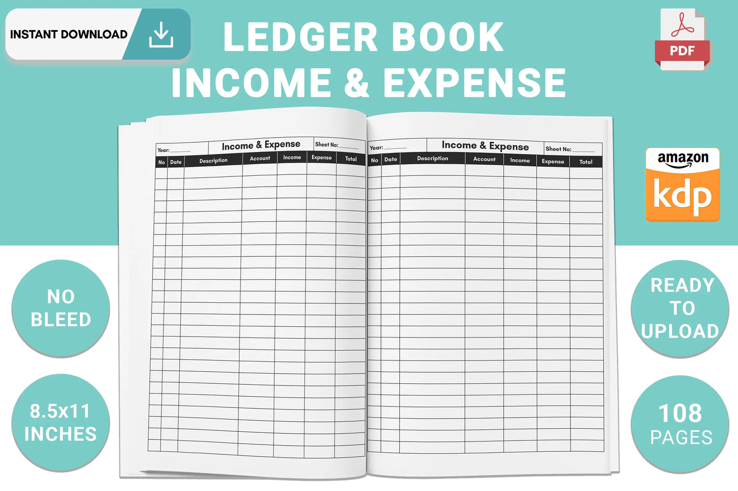 Ledger Book:Income & Expense Logbook