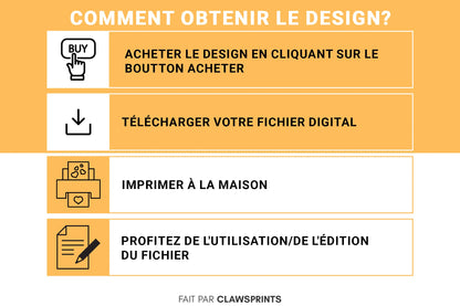 Ma Semaine - Liste de Tâches Hebdomadaires / Liste à Faire en Français , Taille A4 & Lettre US, Téléchargement Instantané PDF - S1